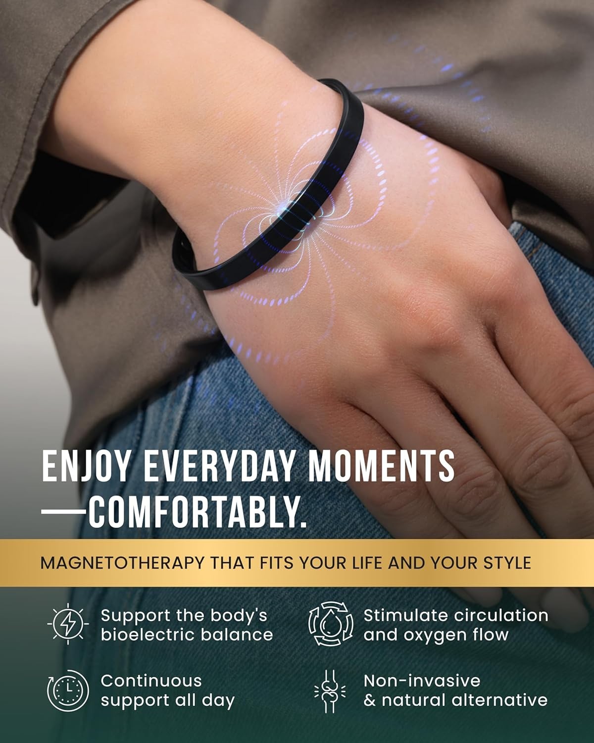 Magnetrx® Copper Magnetic Bracelet Arthritis Pain Therapy Energy Cuff Bangle Uni