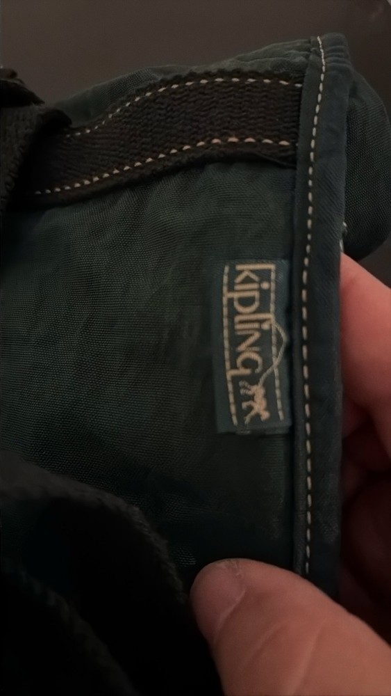 KIPLING 90s Y2K Drawstring Green Backpack