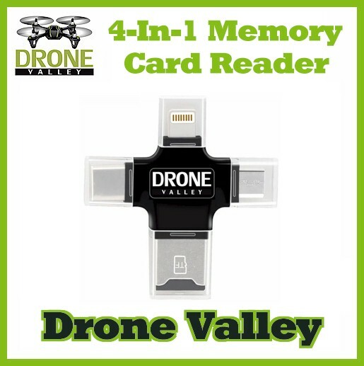 Drone Valley 4 in 1 Micro SD Memory Card Reader - Copy / Move / View Your Files