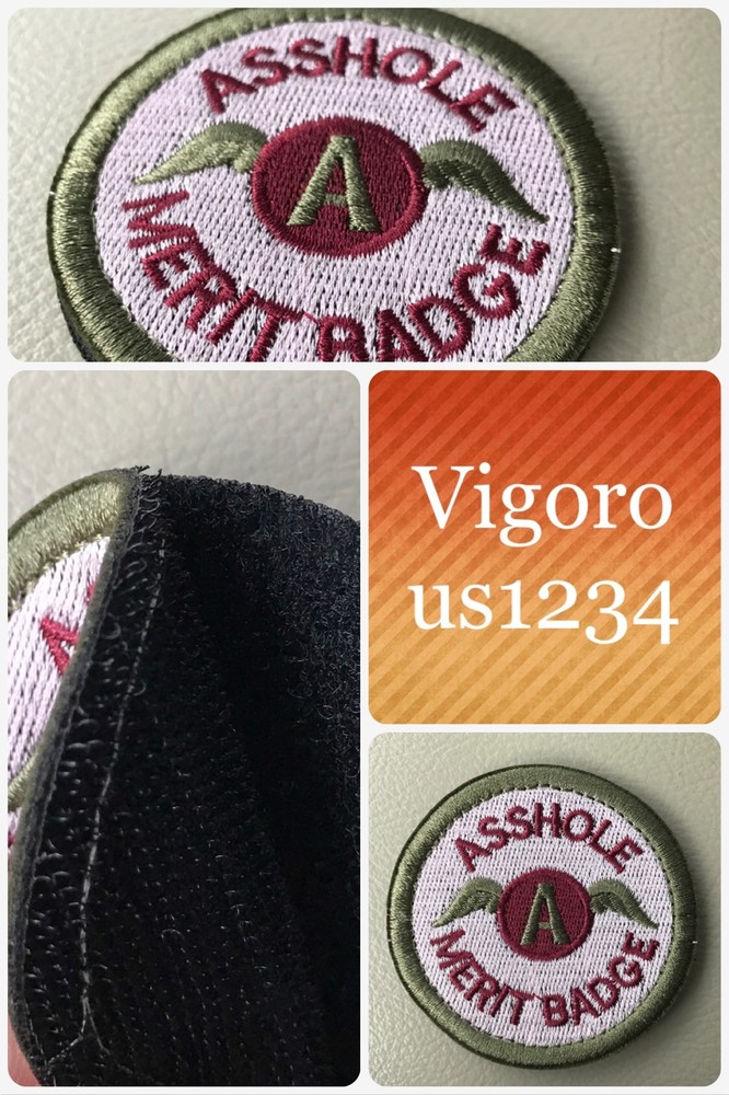 REDWING A**HOLE MERIT 2.5" Embroider Hook/Loop Badge Red Patch