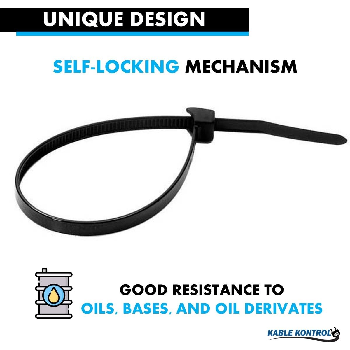 Radius Clamp Head Fuel Hose Cable Ties, 4 Inch 100 Pcs, 18 Lbs Tensile Streng...