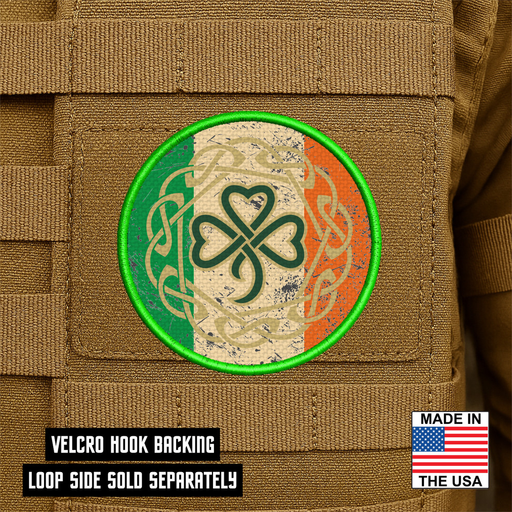Irish Celtic Knot Morale Patch, 3" Hook & Loop Plate Carrier Patch, Ireland
