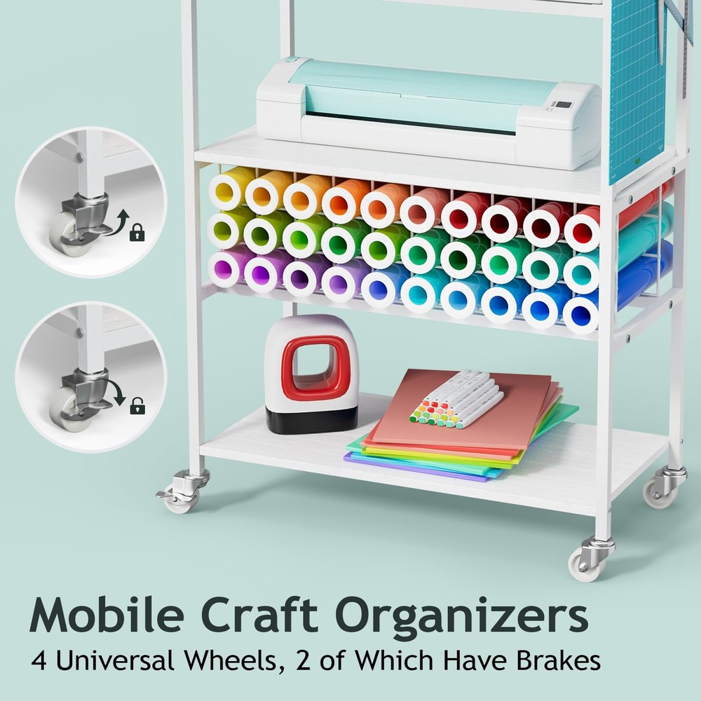 Movable Heat Press Table - Heat Transfer Machine Stand Compatible for Cricut,...