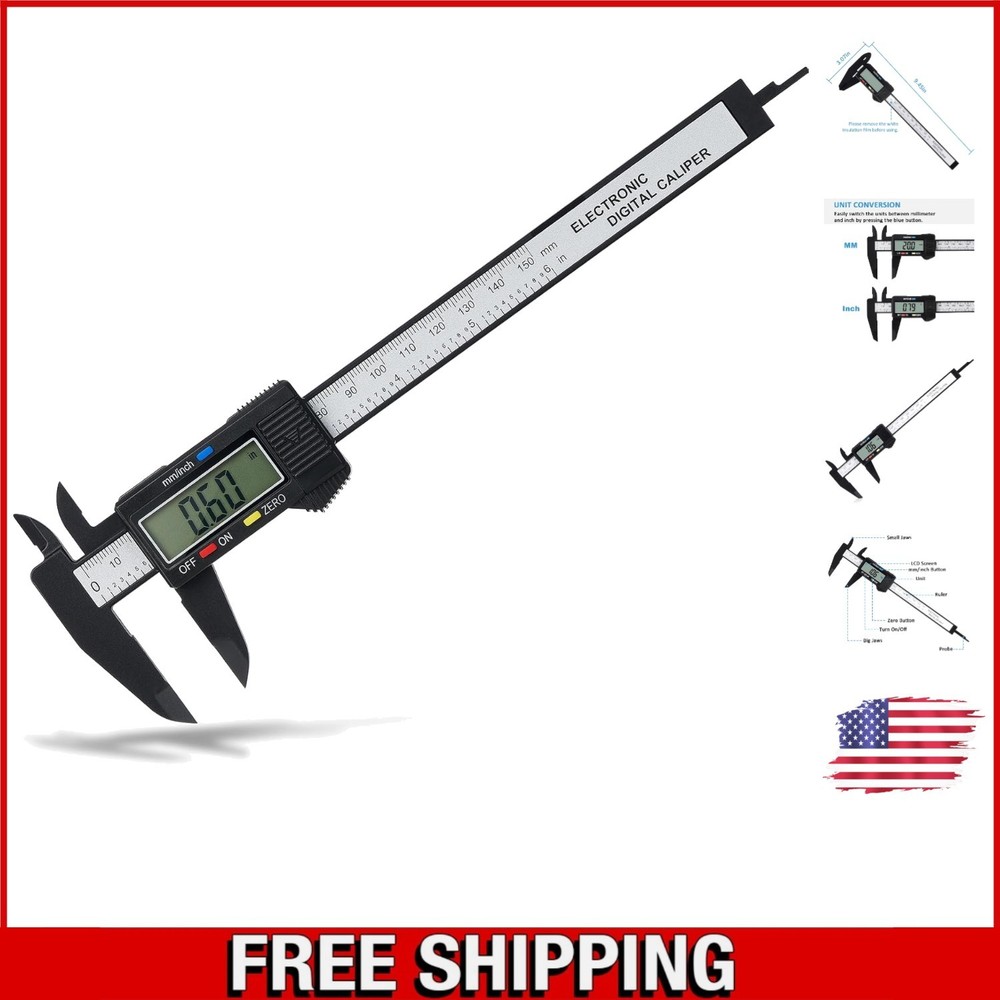 User-Friendly Digital Caliper 0-6" with Inch/mm Conversion & Zero Setting