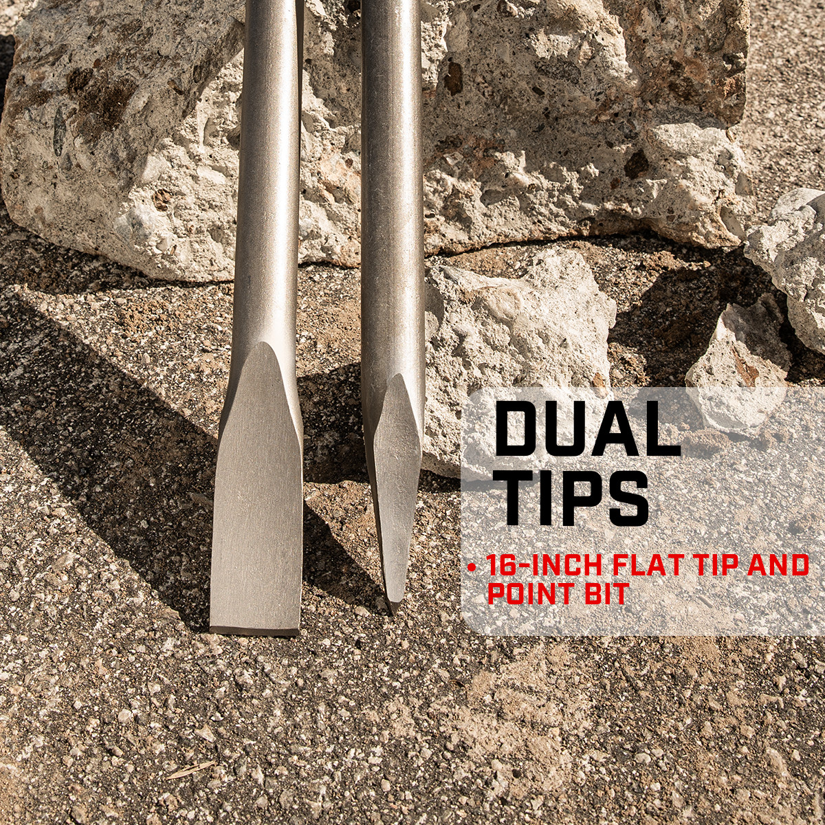 XtremepowerUS 2PCS Replacement Jack Hammer Point Chisel Demolition Bit 1-1/8"