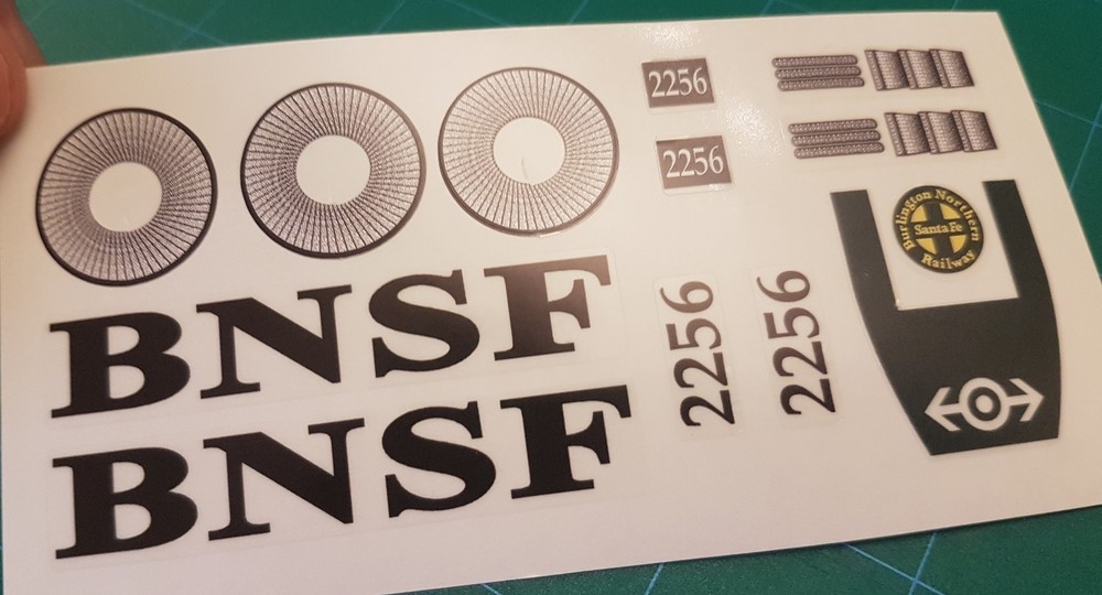 Custom Replacement Stickers for 10133 BNSF GP-38 GP38
