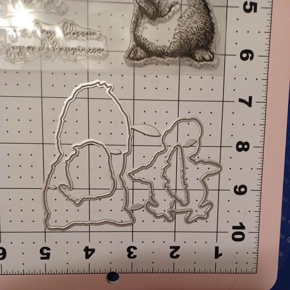 Universal Thin Metal Die Cut Tool & Stamp set Easter Bunny Rabbit Duckling Chick
