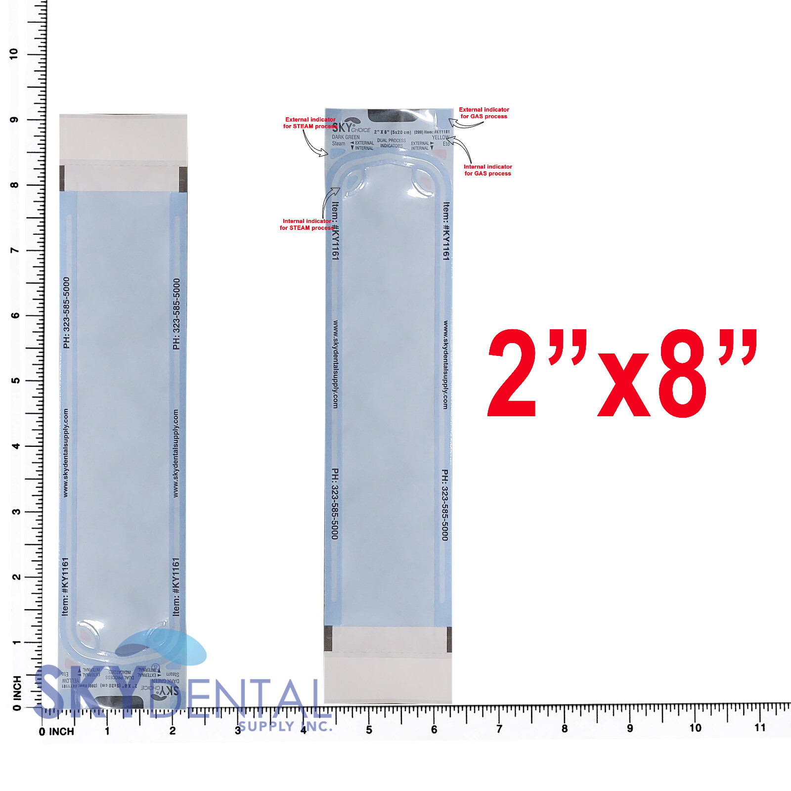 up to 12,000 Sterilization Pouches 2" x 8" Dental Medical Self Seal Pouch Bag
