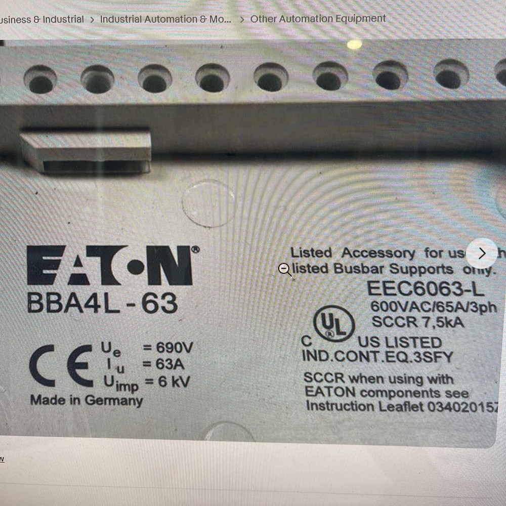 EATON BUS BAR. ADAPTER. BB4AL-63