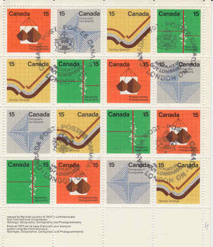 Canada 1972 Earth Sciences Sheet, #582-585 Used
