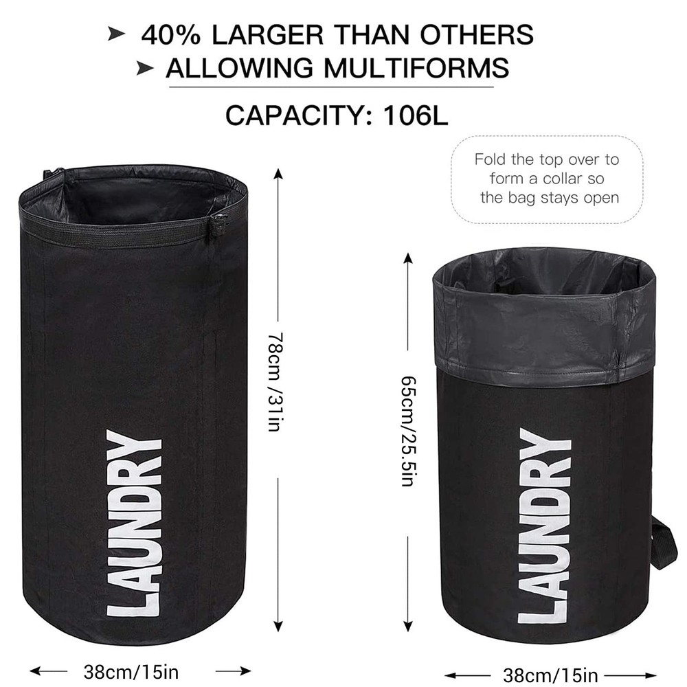 Extra Large Foldable Laundry Bag Laundry Basket Collapsible Laundry Hamper Backp