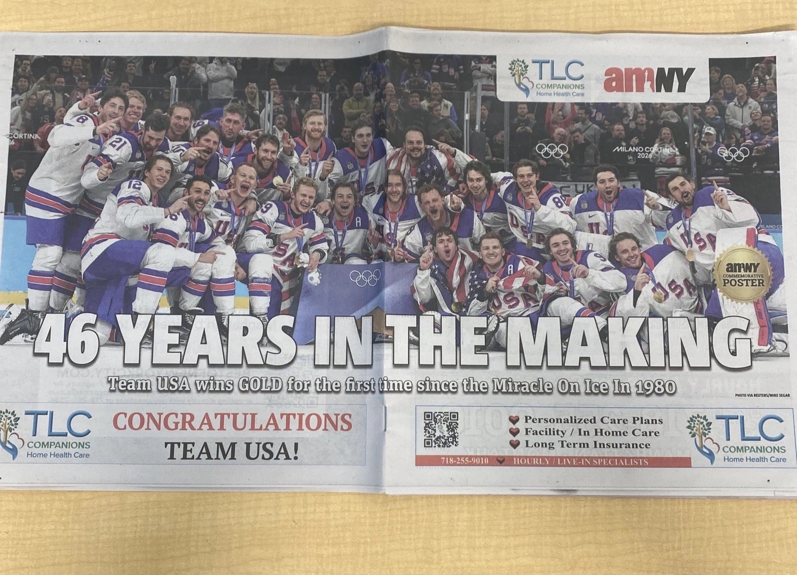 USA Mens Hockey Wins Olympic Gold Medal  Feb 26 2026 NewYork AMNY Newspaper