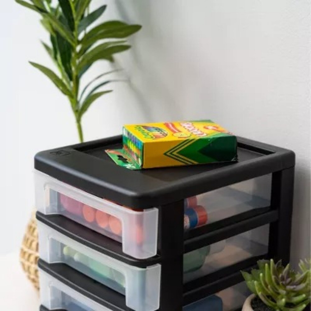 2pk 4 Drawer Desktop Organizer: Plastic Stackable Storage &Utility Drawers