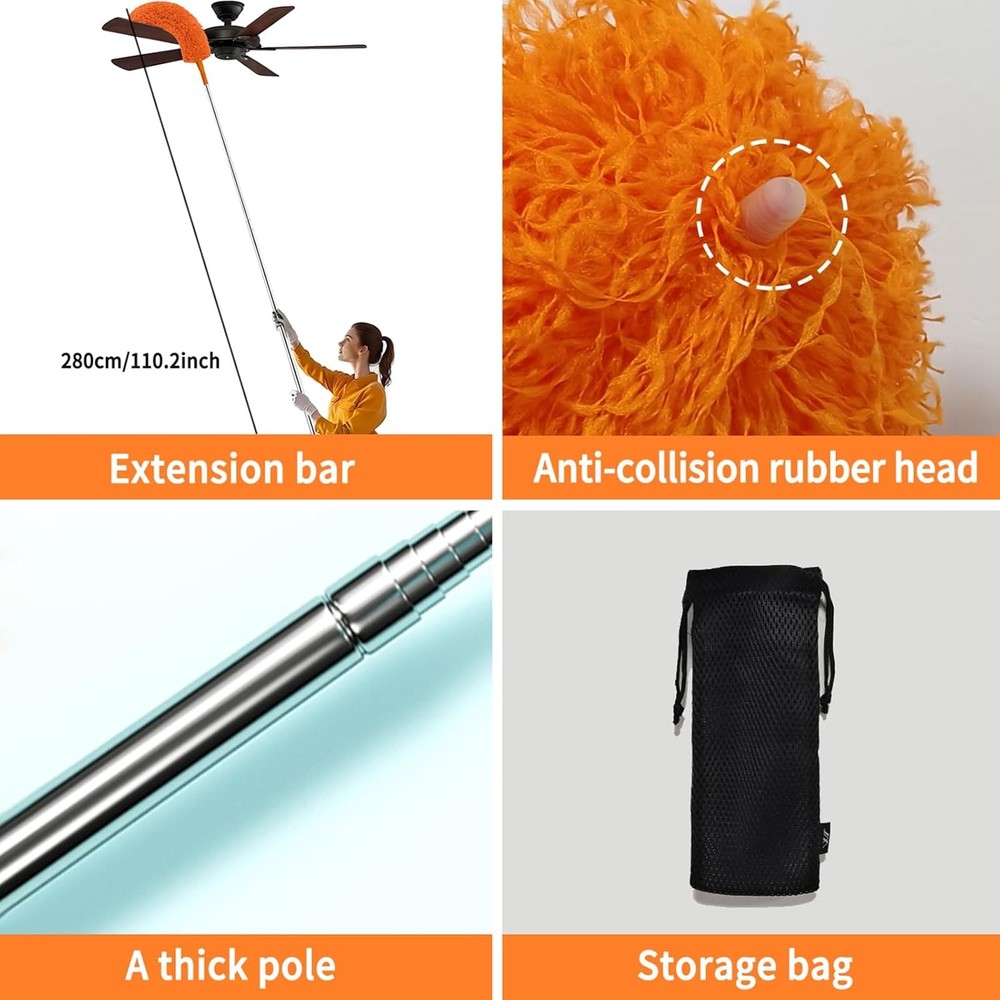 Telescoping Cobweb Duster with Extension Pole