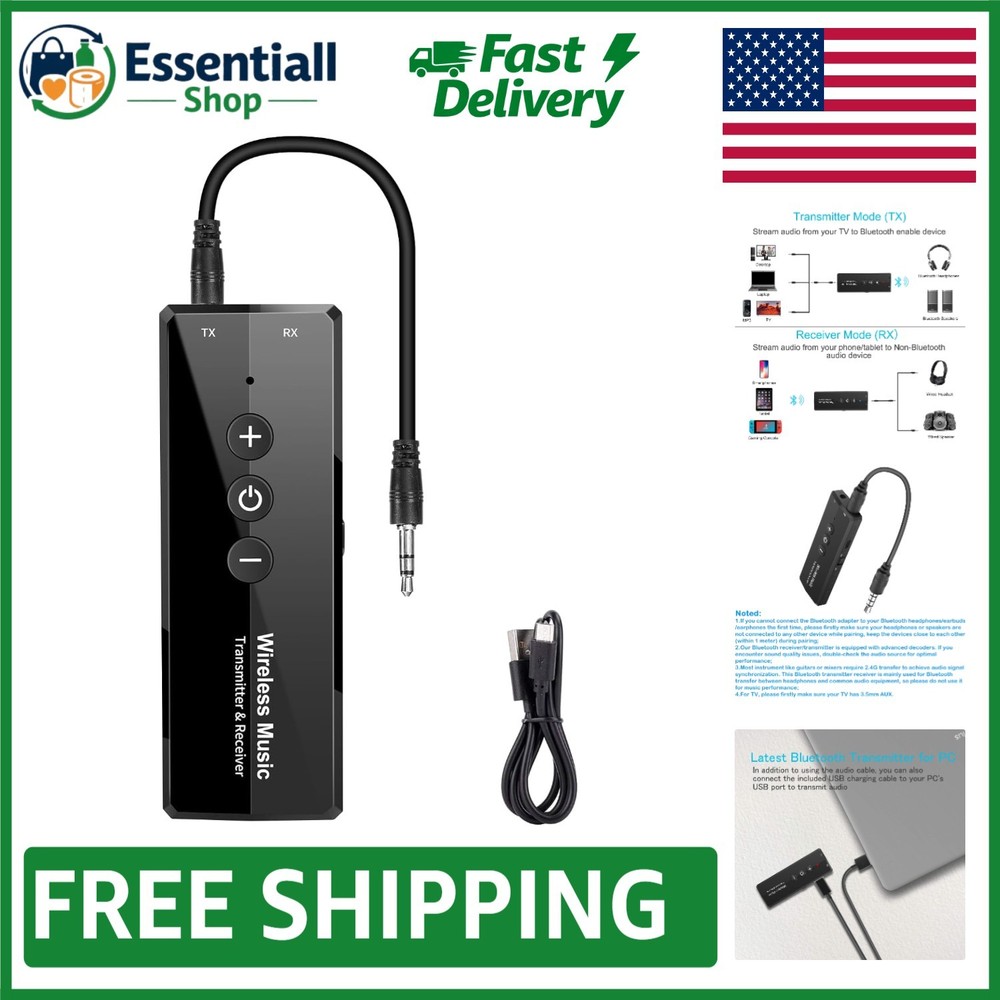 Compact Bluetooth 5.3 Wireless Adapter - 3-in-1 Solution for All Audio Devices