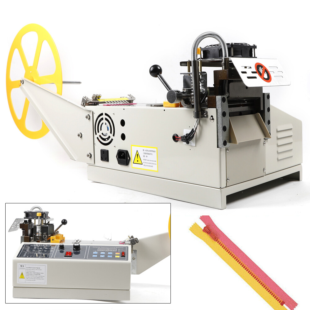 Hot&Cold Textile Ribbon Cutter 100 mm Automatic Heat Shrink Tube Cutting Machine