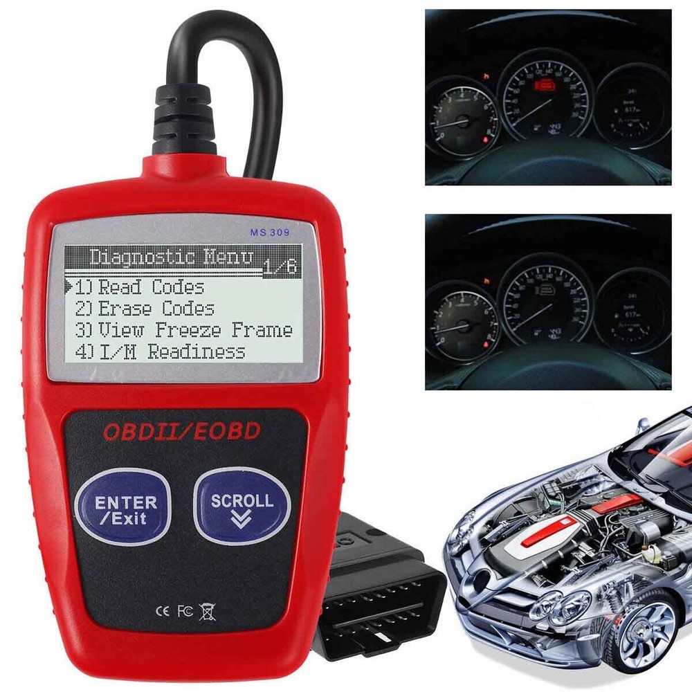 MS309 Universal Car Engine Fault Code Reader, Diagnostic Scan Tool OBD2
