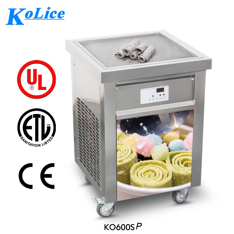 Kolice ETL 21''x21" Single Pan Rolled Ice Cream Machine Fry Ice Cream Machine
