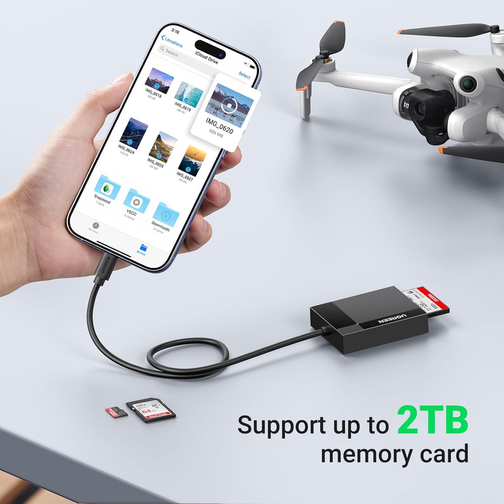USB C SD Card Reader 4-In-1 Memory Card Adapter External SD Micro SD MS CF Compa