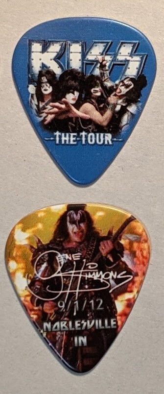 KISS THE TOUR NOBLESVILLE IN 9-1-12 Guitar Pick GENE SIMMONS 2012 INDIANAPOLIS