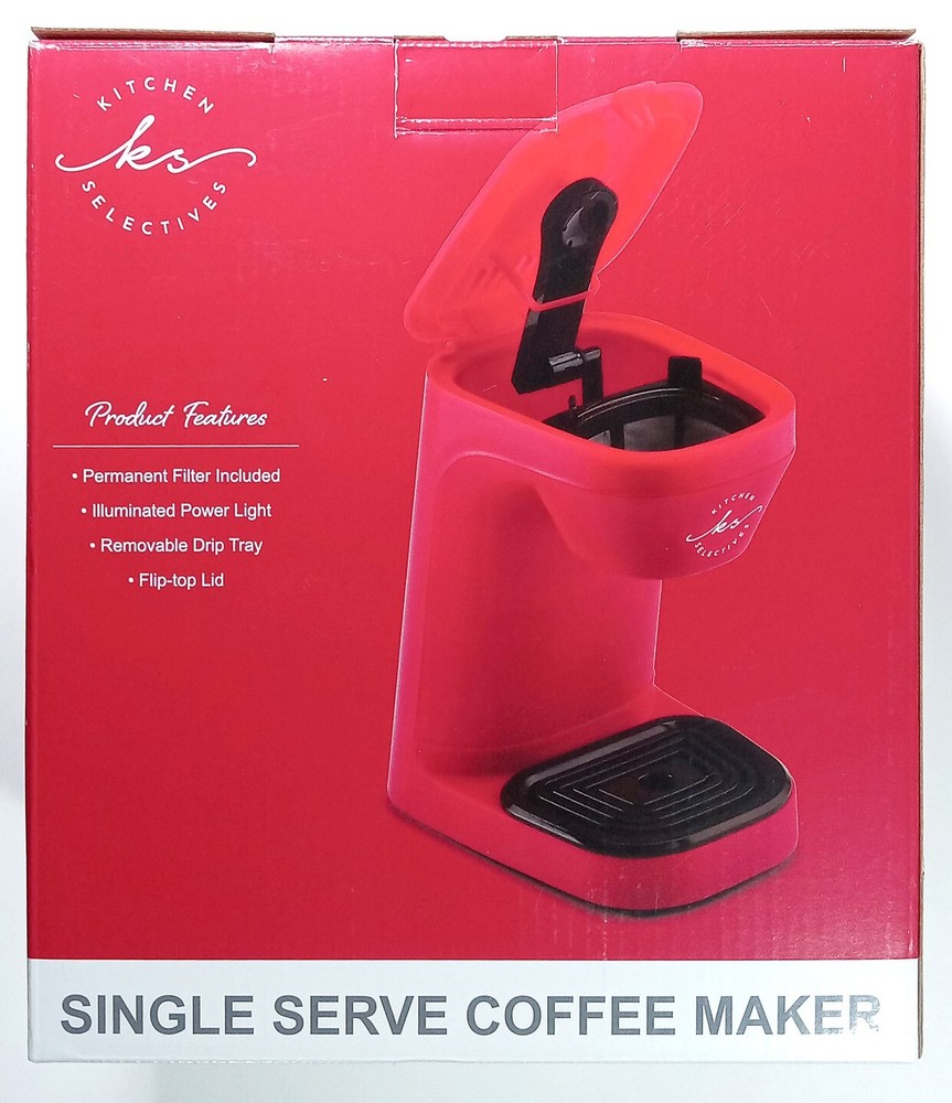 Kitchen Selectives Red Single Serve Electric coffee maker New