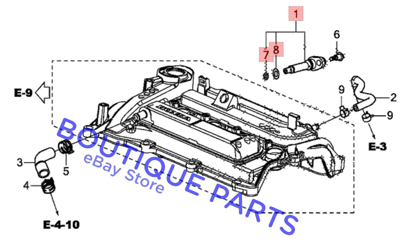 Genuine OEM for Honda PCV Valve w/ Seals 17130-59B-003 Positive Crankcase Vent