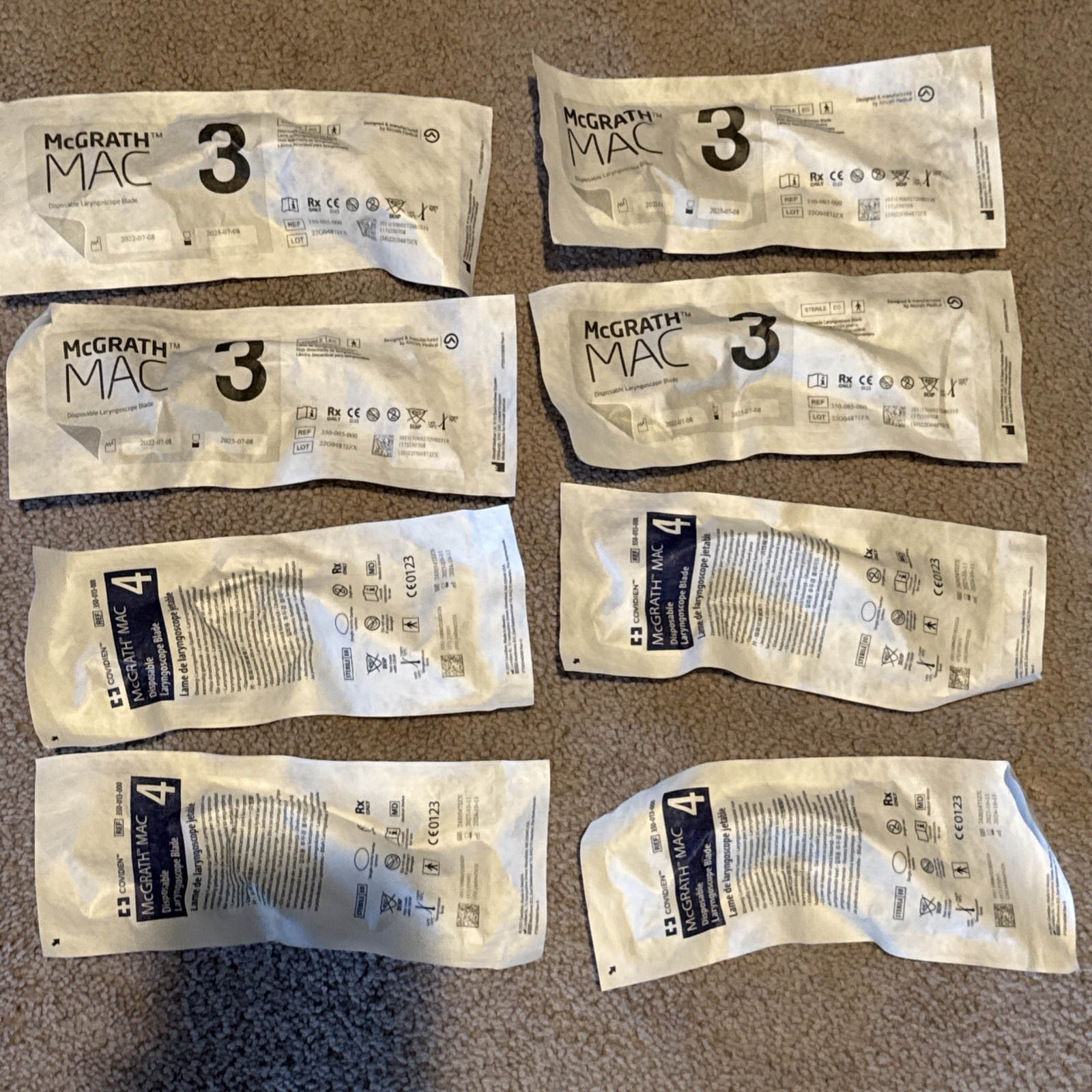 McGrath Laryngoscope MAC # 3 & 4 Disposable Blade (8 pack) (expires JULY 2025)