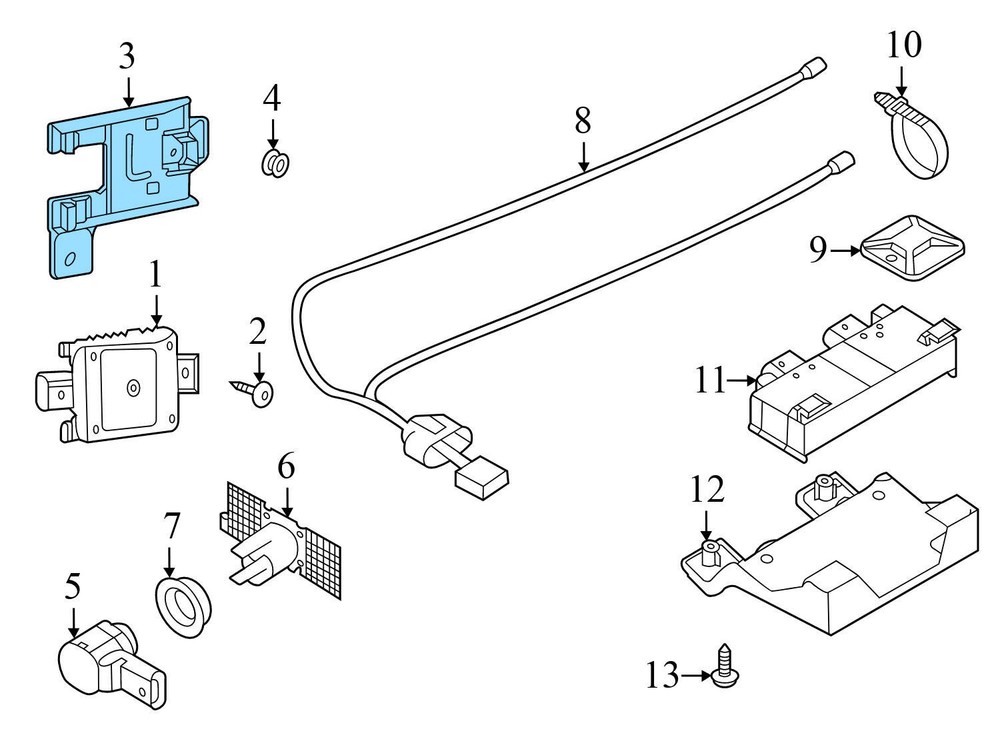 19-22 VW PASSAT 2.0L - LEFT Blind SPOT Detection Sensor / Module Bracket (Slave)