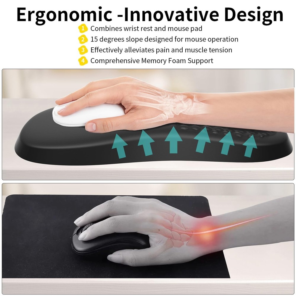 eulps Ergonomic Mouse Pad with Wrist Rest Support, Mousepad with Comfortable ...