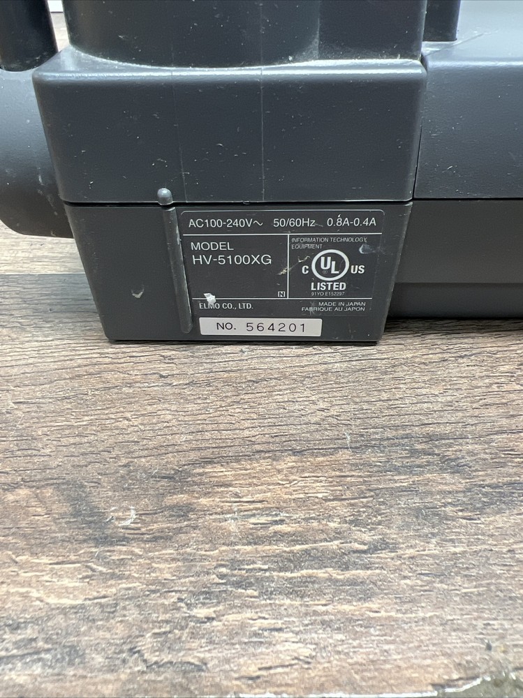 Elmo Visual Presenter HV-5100XG Document Camera Projector And Power Cord