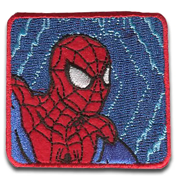Disney Marvel Ultimate Spider-Man Iron-On Patch: Blue Comic Head Square New Ship