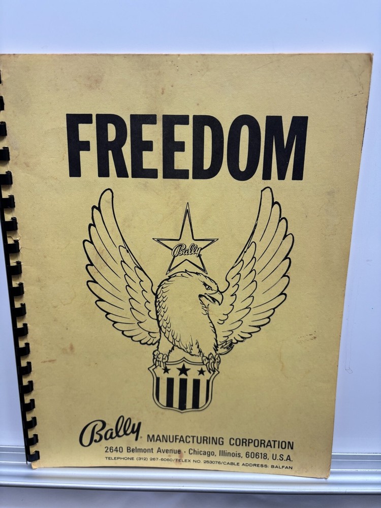 ORIGINAL-BALLY-FREDOM (SOLID STATE)-INSTALL & OPERATIONS INSTRUCTIONS-SCHEMATICS