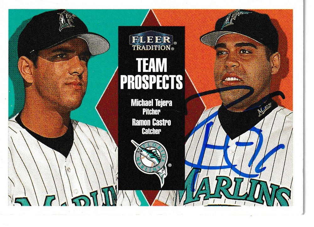 Raul Castro  Florida Marlins  2000 Fleer Tradition Autographed Card #413