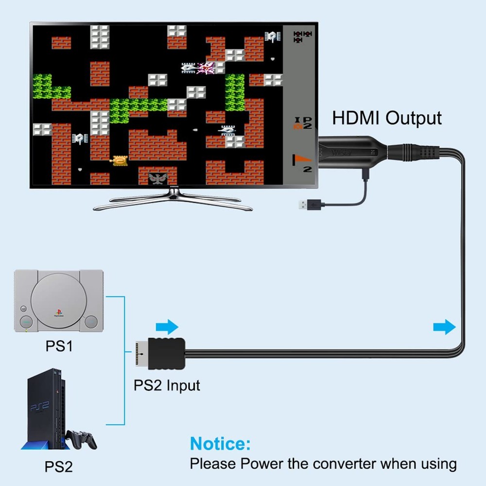HDMI Cable for PlayStation 2 & 1 Console (PS2 & PS1), PS1/PS2 to...