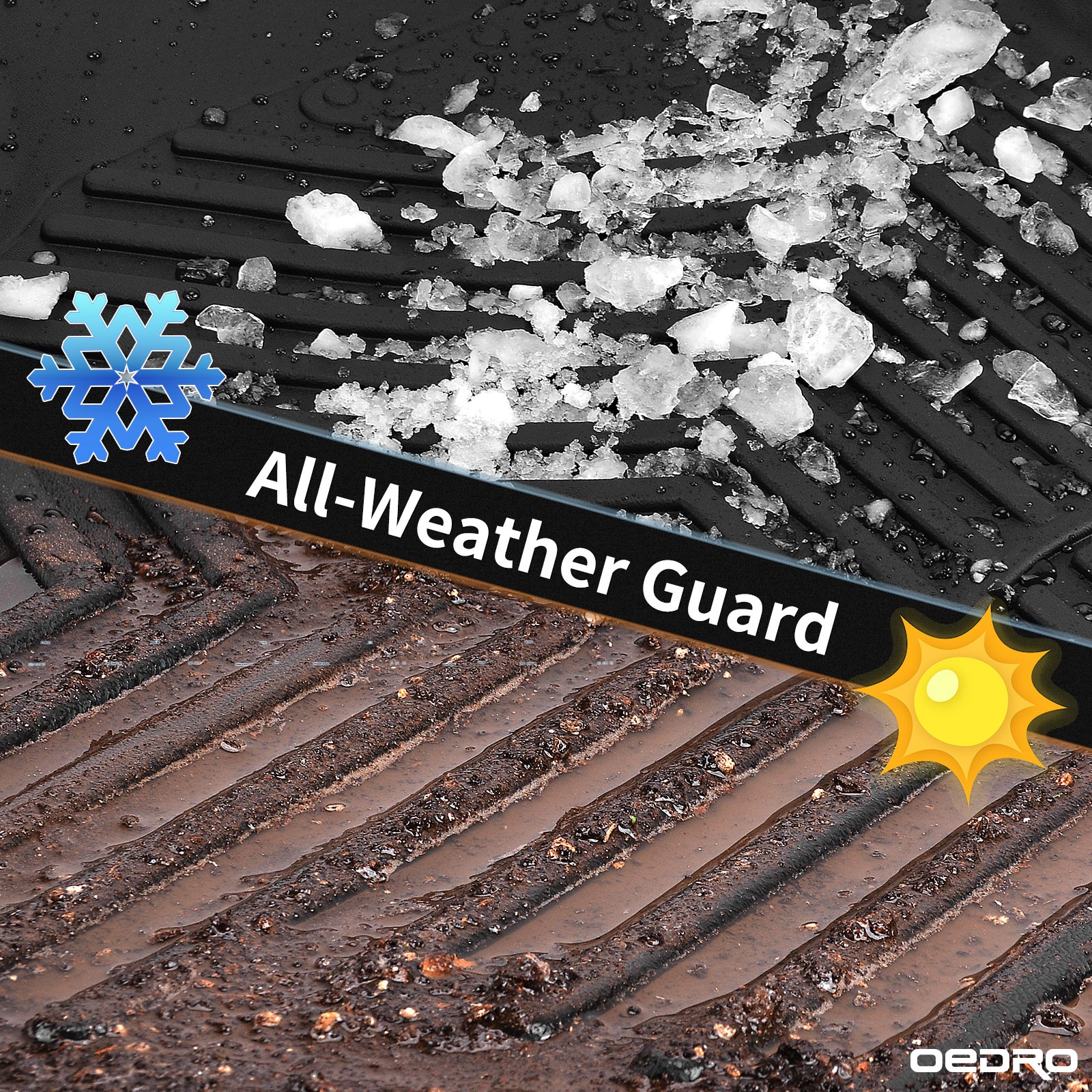 Floor Mats for 2017-2024 Nissan Titan Crew Cab TPE All-Weather 2 Row Liners