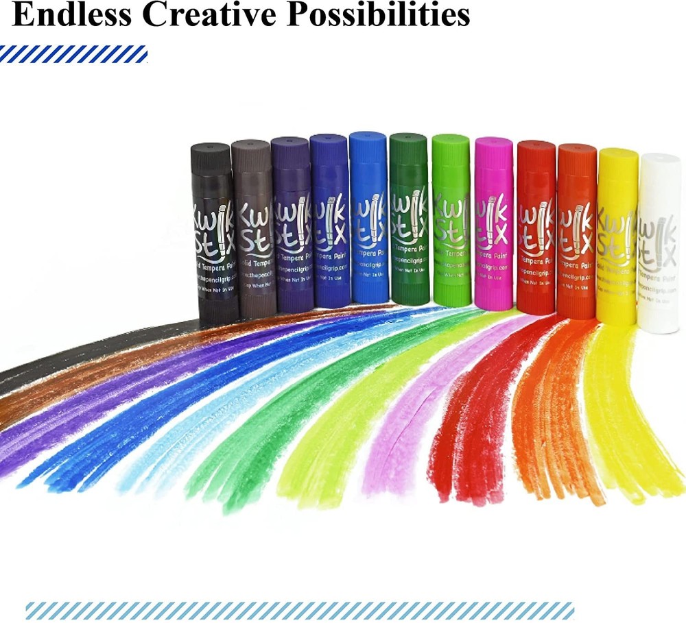 Kwik Stix Solid Tempera Paint Sticks, 24 Colors, Washable Paint Sticks for , ...