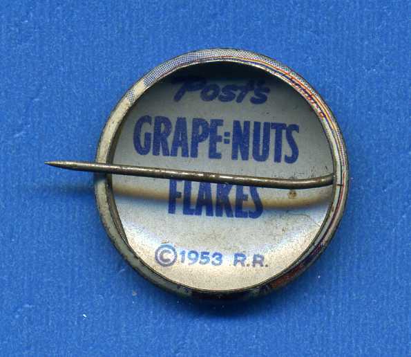 1953 Post Cereal Roy Rogers Premium Pinback Button TRIGGER