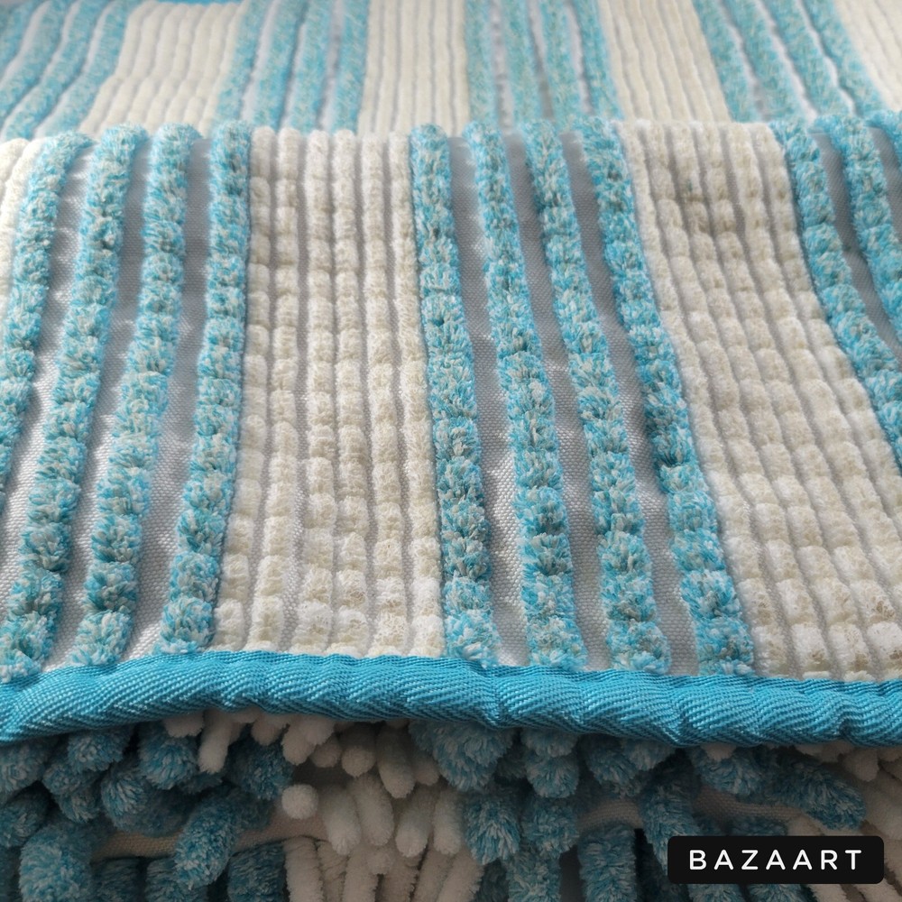 Bath Rug Blue White 32X20 In.