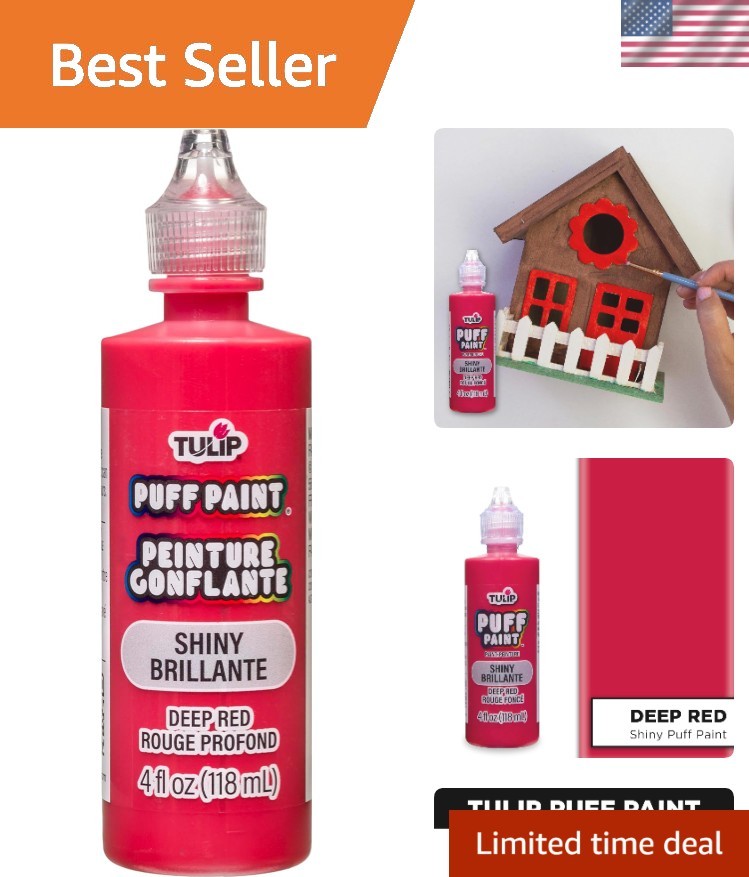 Deep Red Dimensional Fabric Paint 4oz - Perfect for Creative Crafts & Projects