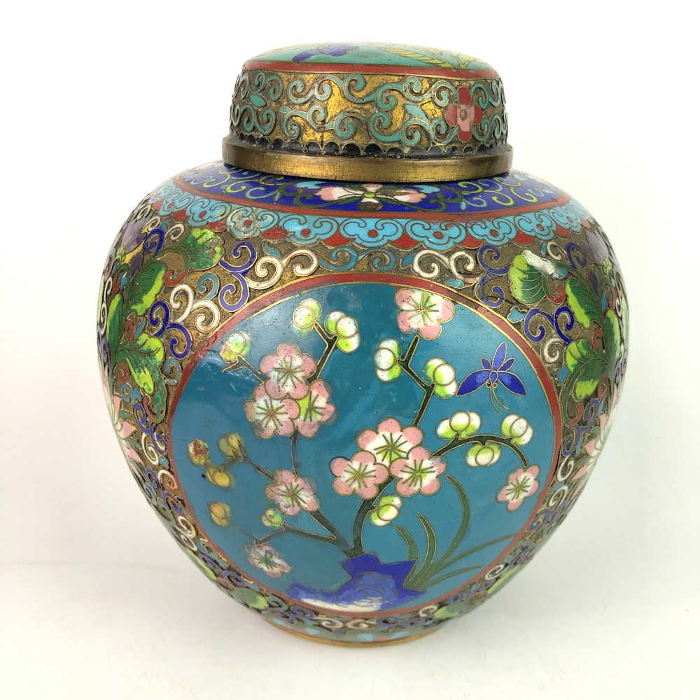 Vintage Chinese Cloisonne Ginger Jar