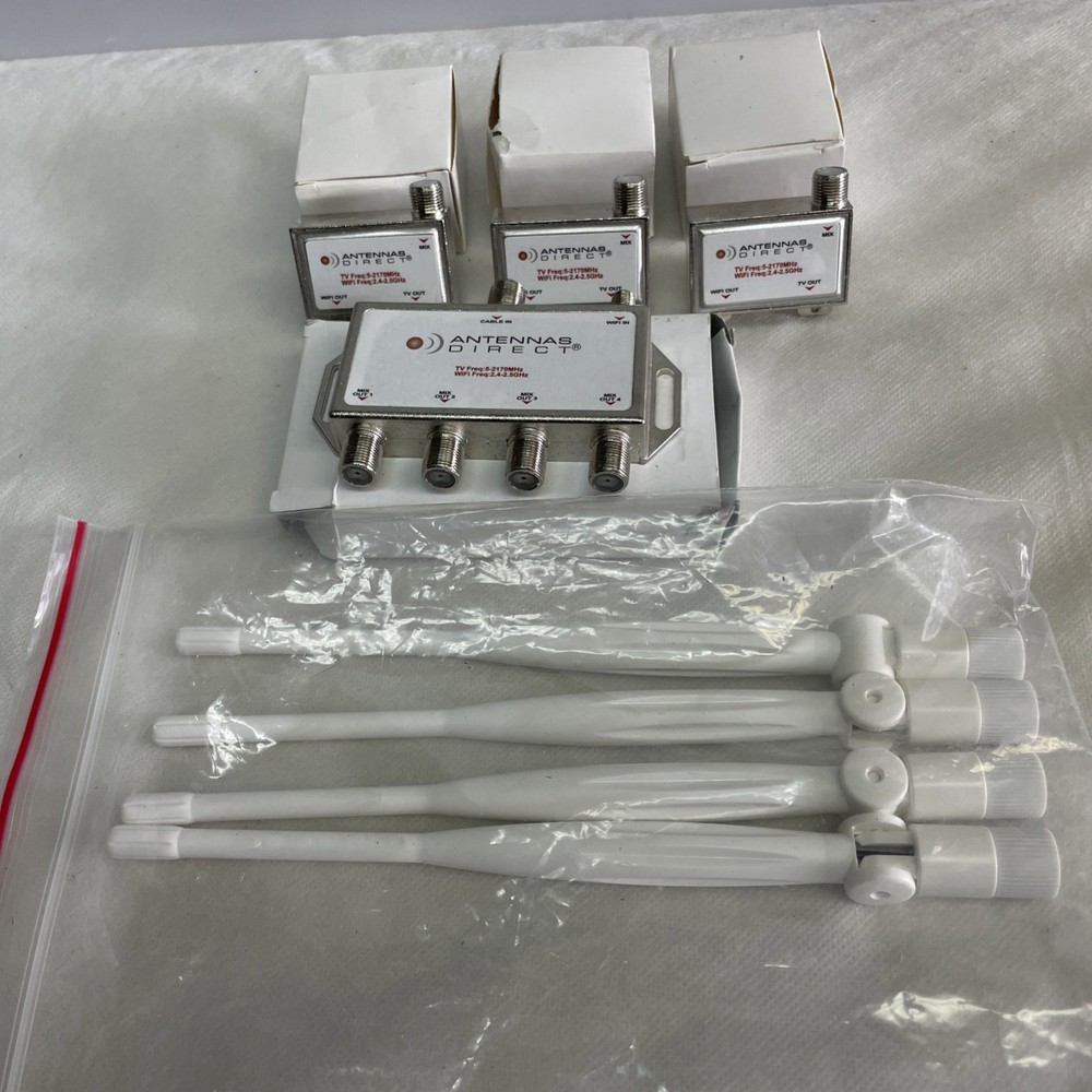 Antennas Direct Cable & WiFi Extender System w Antennas 3 Splitters & 1 Combiner