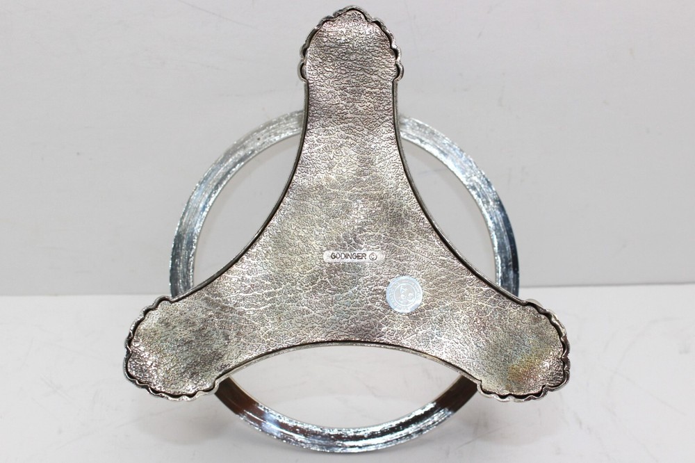 Godinger 1960's Silver Plated Ornate Bowl Pillar Stand in excellent condition
