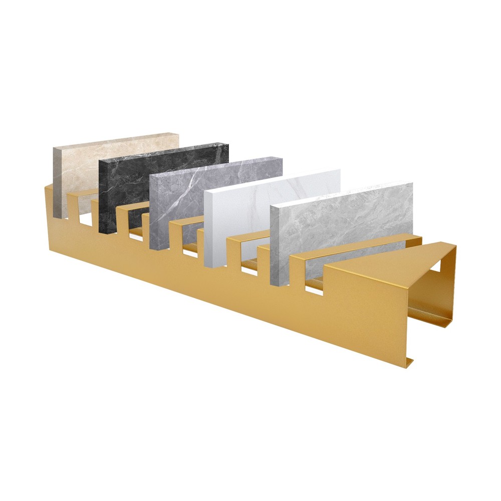 Compact Tile Display Rack - 10 Slots, Slanted Design for Optimal Viewing