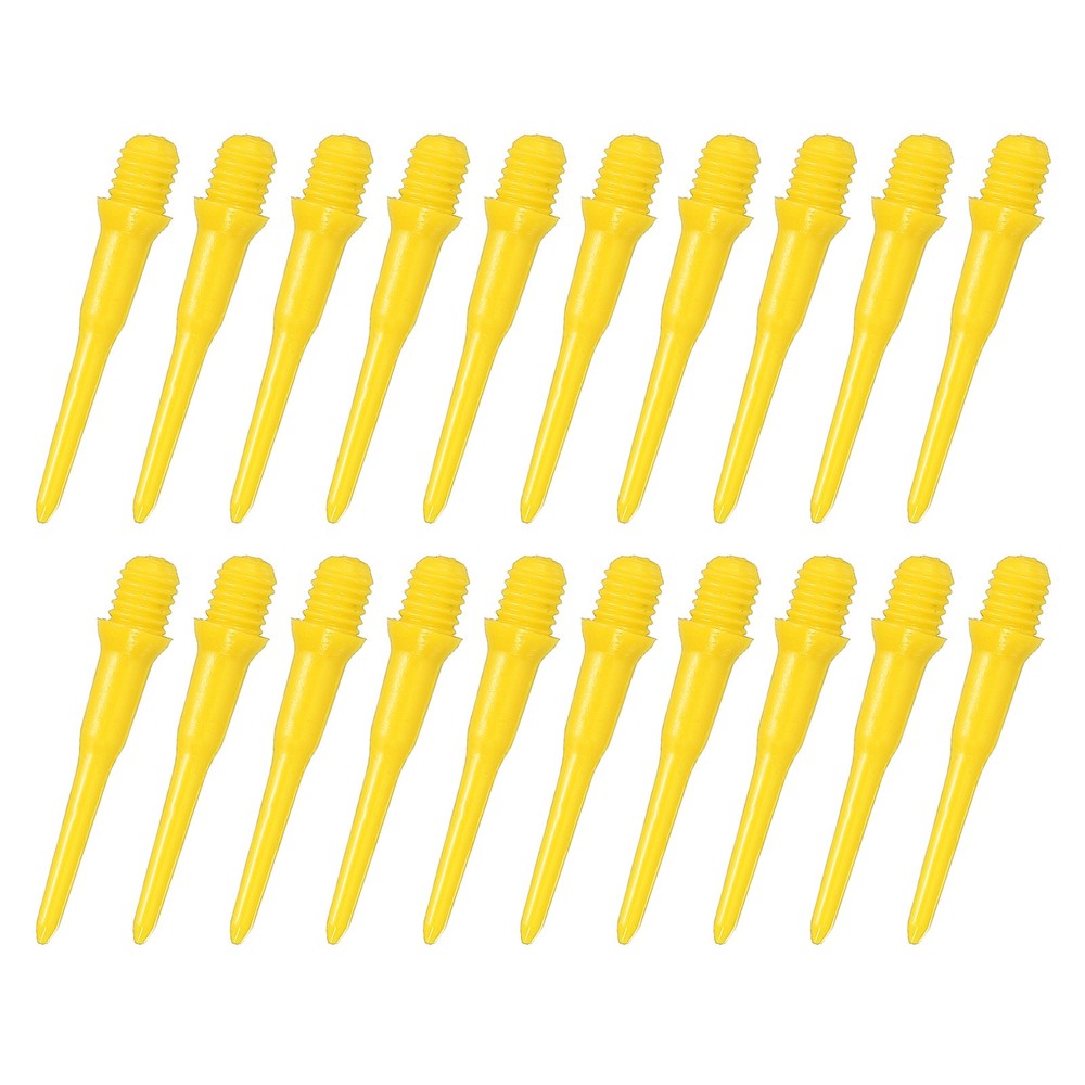 100Pcs Plastic Dart Tips,Game 2BA Thread Soft Darts Tips Yellow