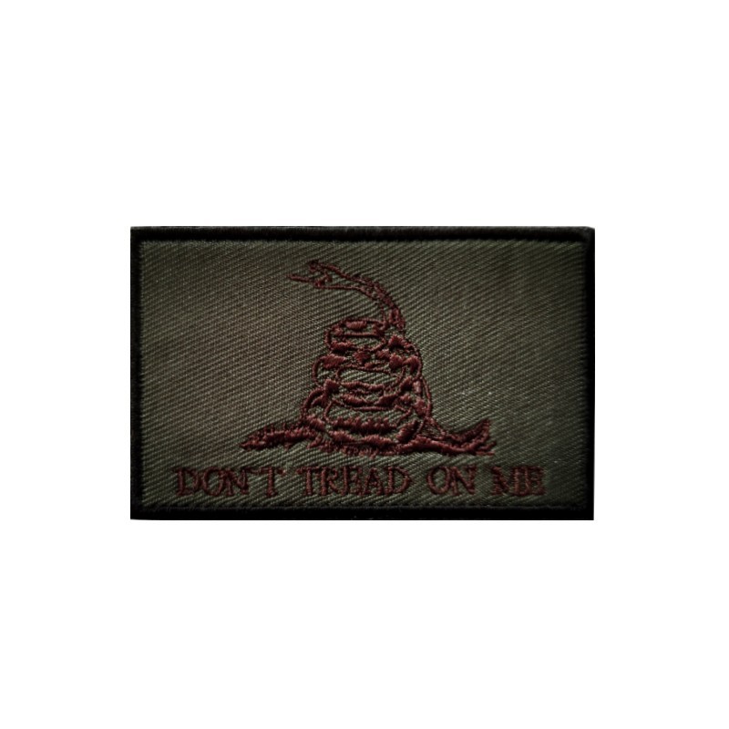 Gadsden Don't Tread On Me Snake Patch -Hook And Loop Backing- Brown Green