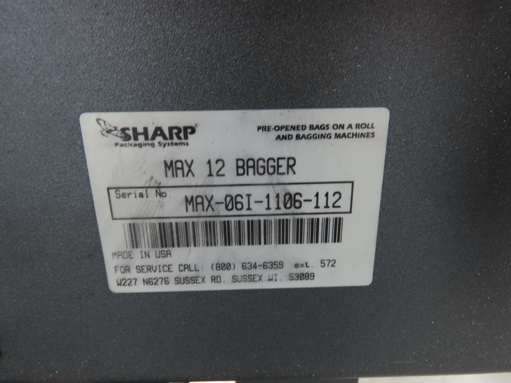 Sharp MAX 12 Bagging System Automatic Labeler SP203A Bagger Machine
