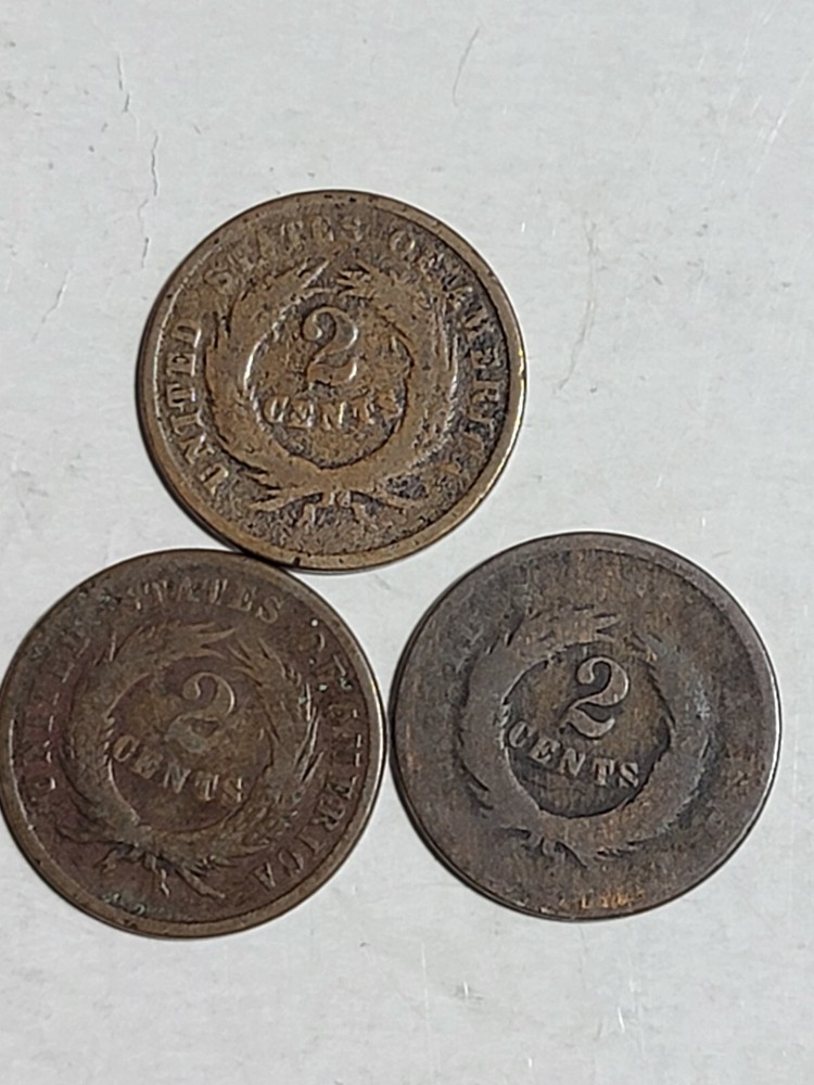 3 1864 TWO CENT PIECES L1319