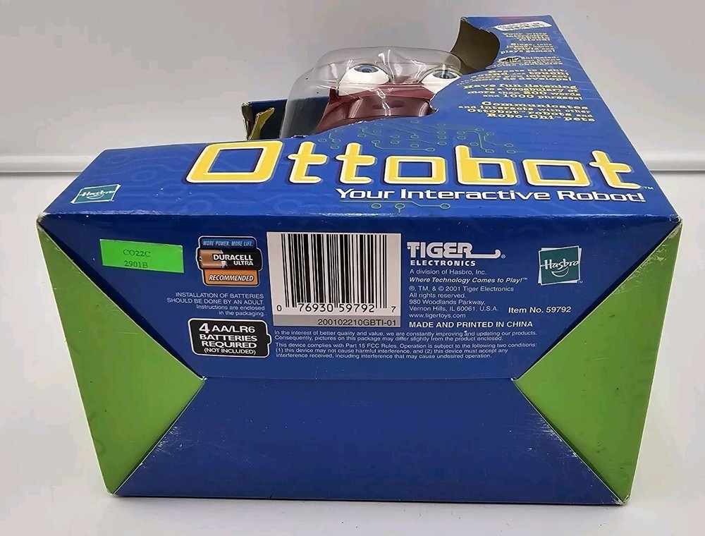 Ottobot Tiger Electronics 2001 Red And Silver Robot