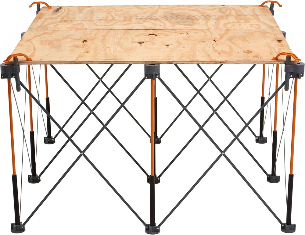 Centipede 30In Folding Work Table Set - No Assembly 9-Strut Collapsible Table 35
