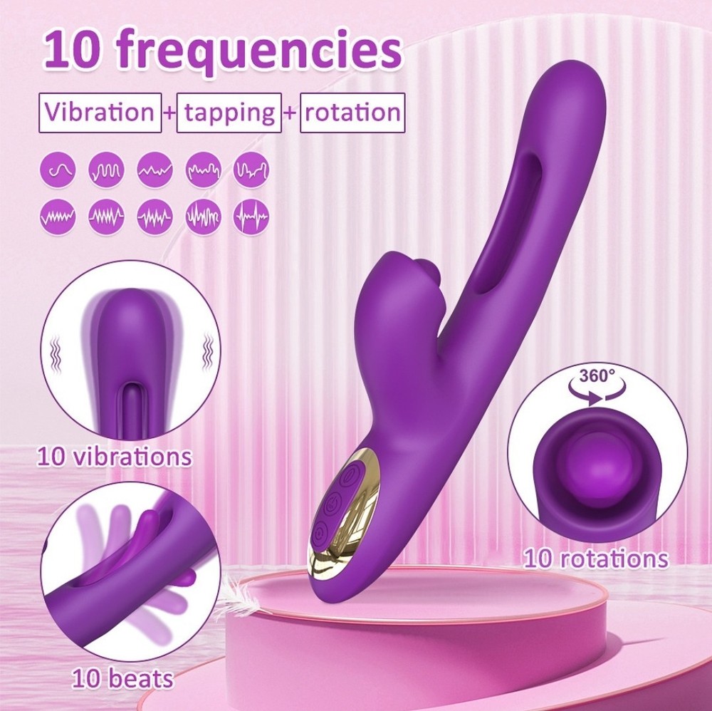 Silicone Full Body Flapping Tapping Massager Vibrating USB Rechargeable
